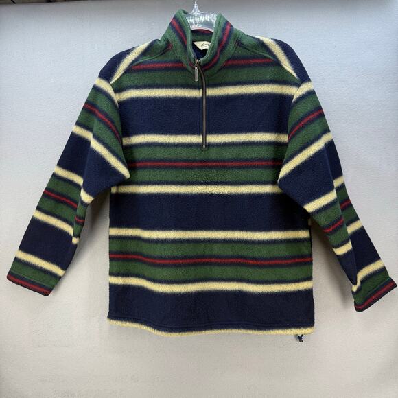Eddie Bauer Other - VTG Eddie Bauer Fleece Jacket Men's Large 1/4 Zip Multicolor Stripes Preppy